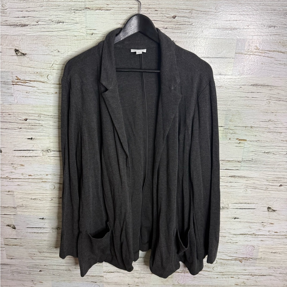 J. Jill Charcoal Open Front Jacket blazer gray size xl